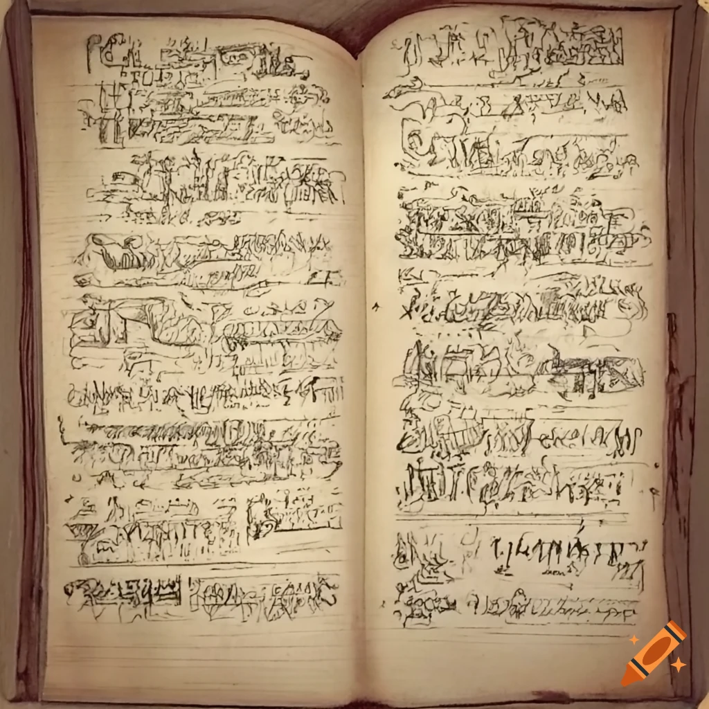 mysterious page with strange symbols and ominous writings