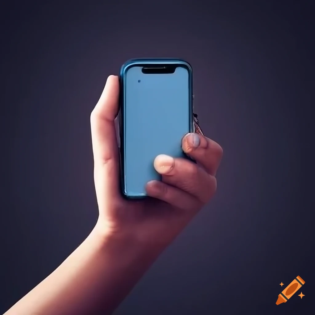 hand holding iPhone