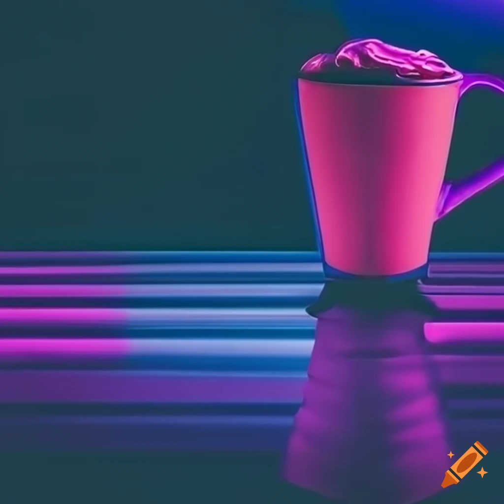 synthwave style mug of cocoa