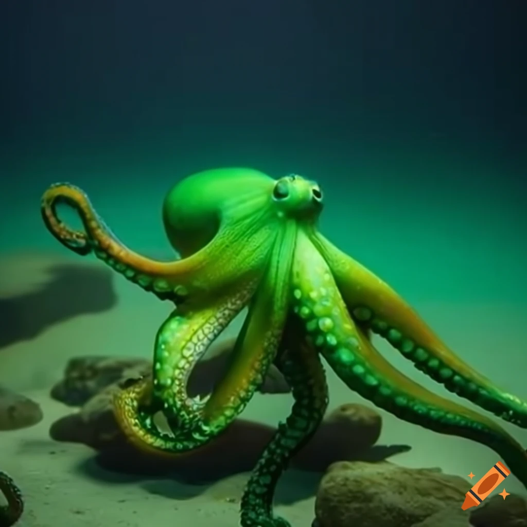 une femme octopus dans l'eau verte