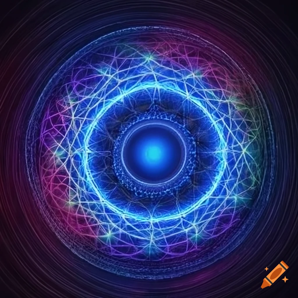image of sacred geometry with neon lights