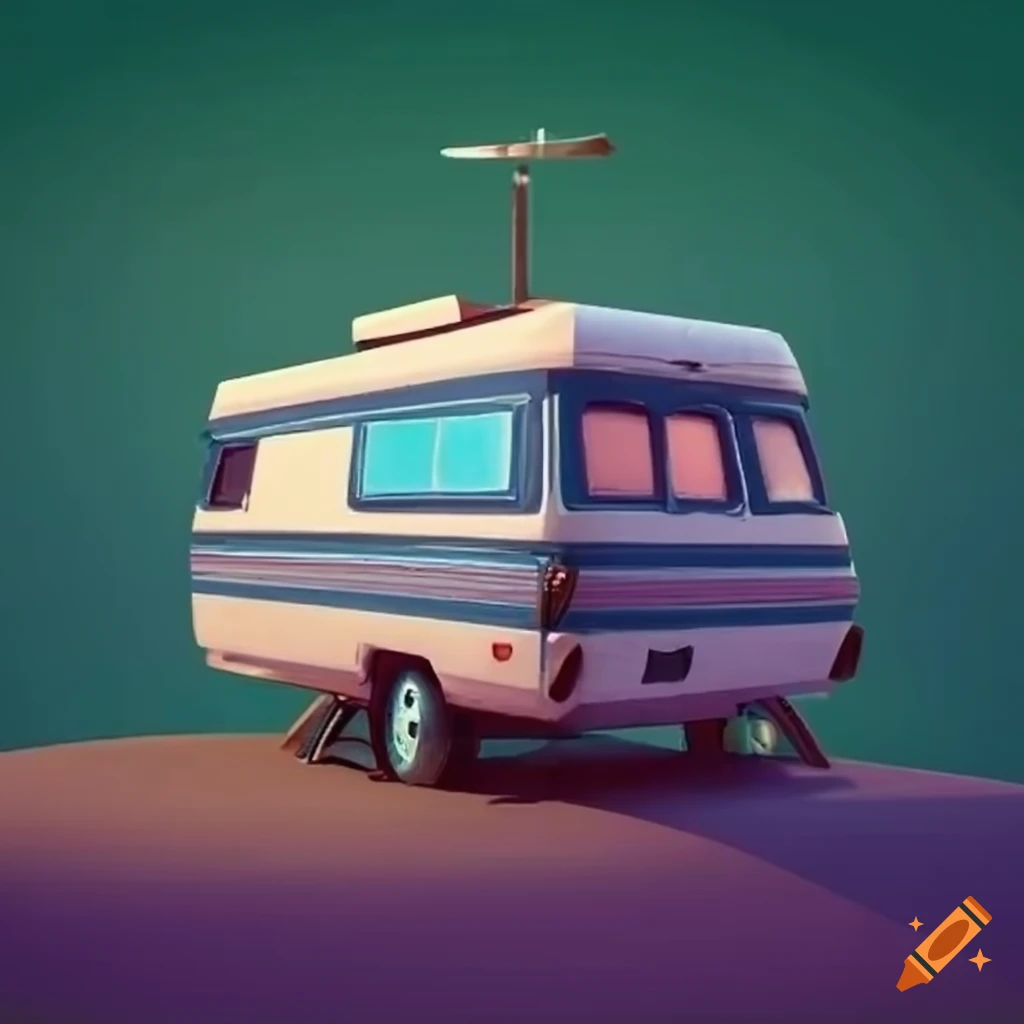 vintage stylized RV travel image