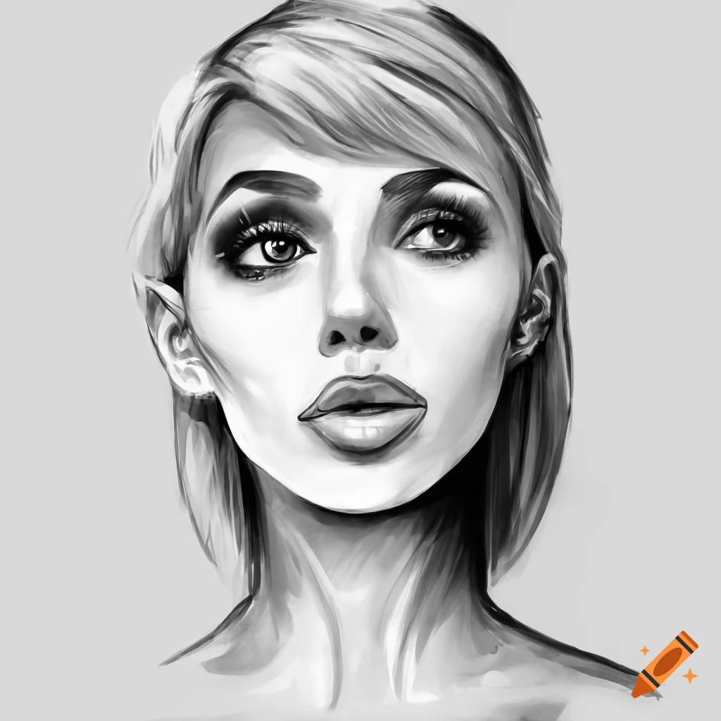 sketch of whispering lips
