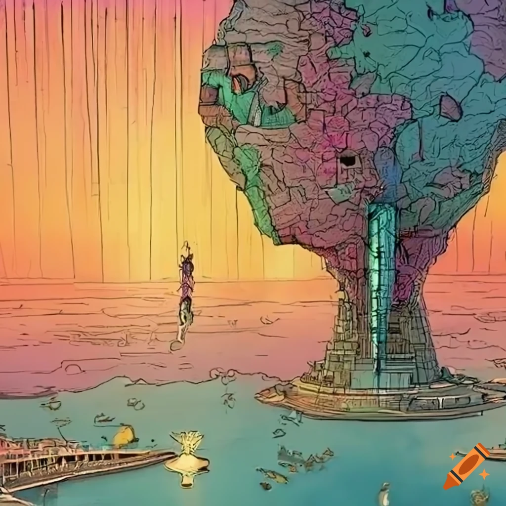 Surreal artwork of a floating city in the clouds on Craiyon