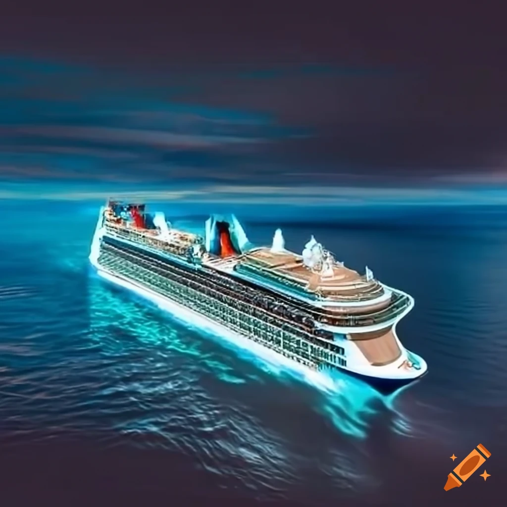 3D rendering of a gigantic cruise ship