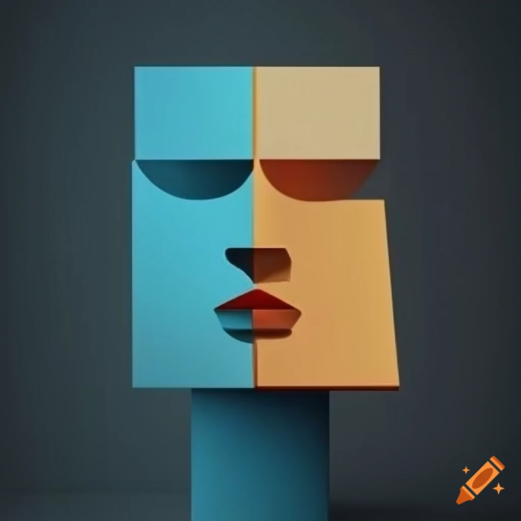 cubist minimalist head sculpture