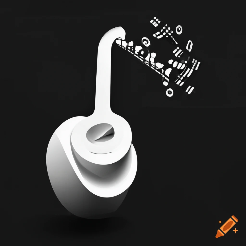 cubist minimalist music instrument on white background