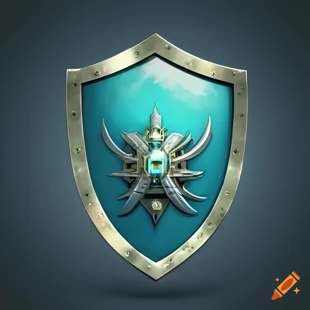fantasy coat of arms with mining theme