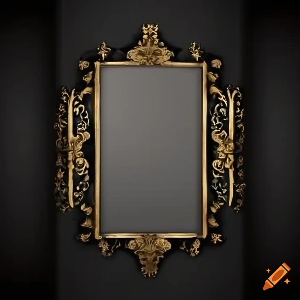 black and gold floral frame