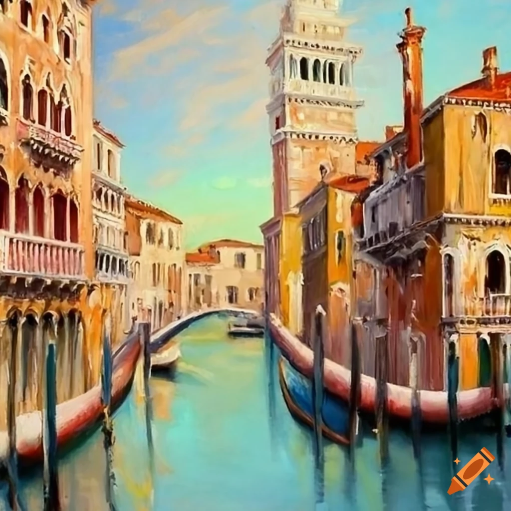 oil painting of Venice in the spring