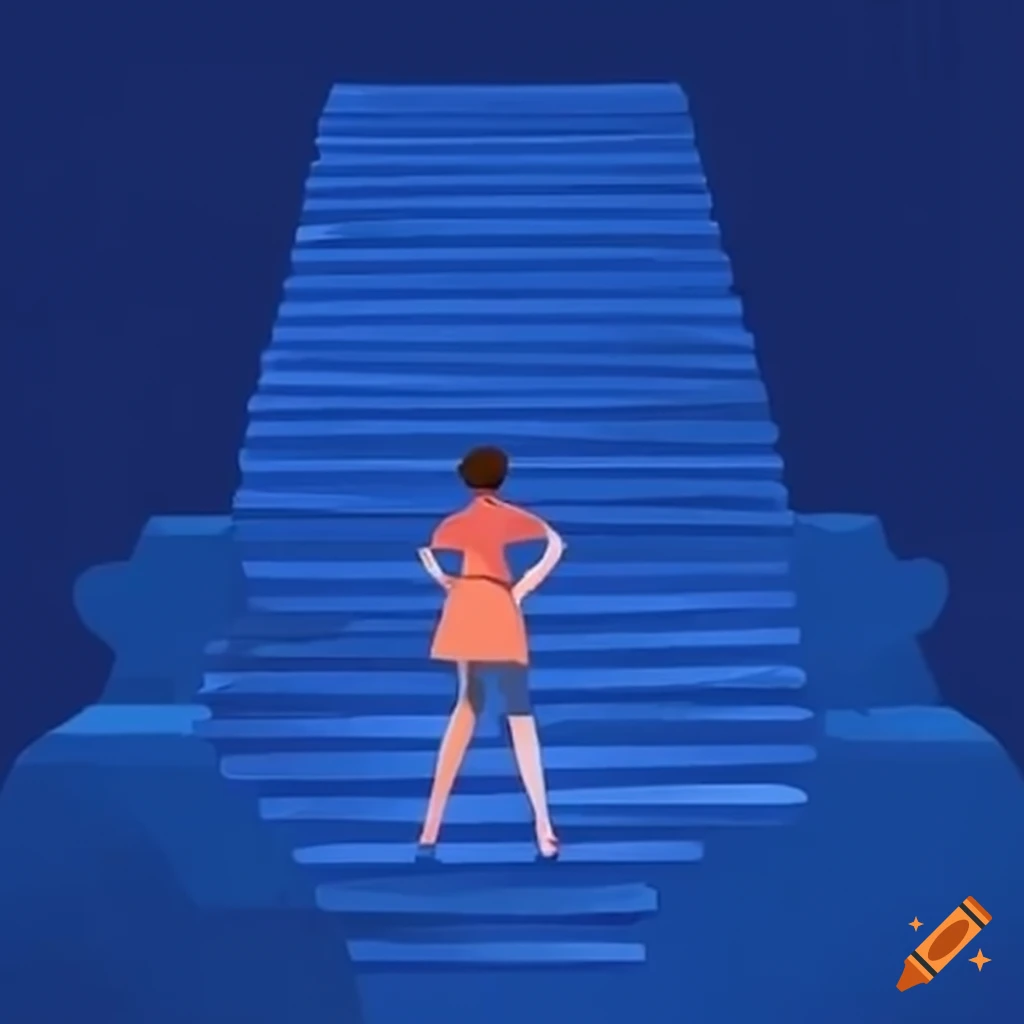 people walking up stairs