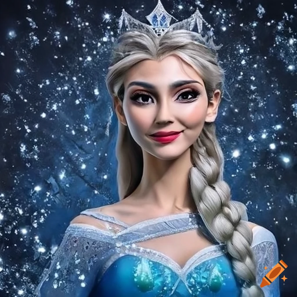 photorealistic cosplay of Queen Elsa by Victoria Justice