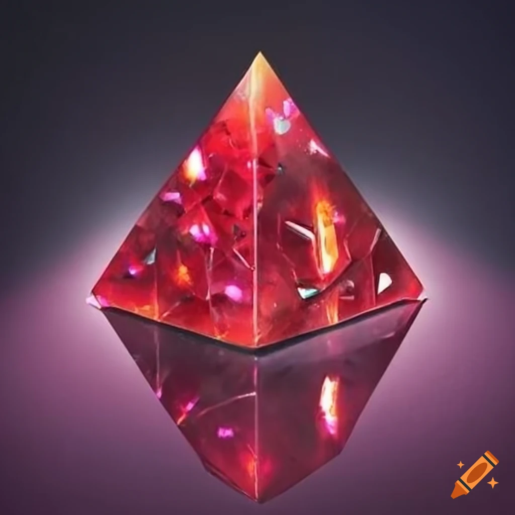 giant sparkling pyramid ruby crystal