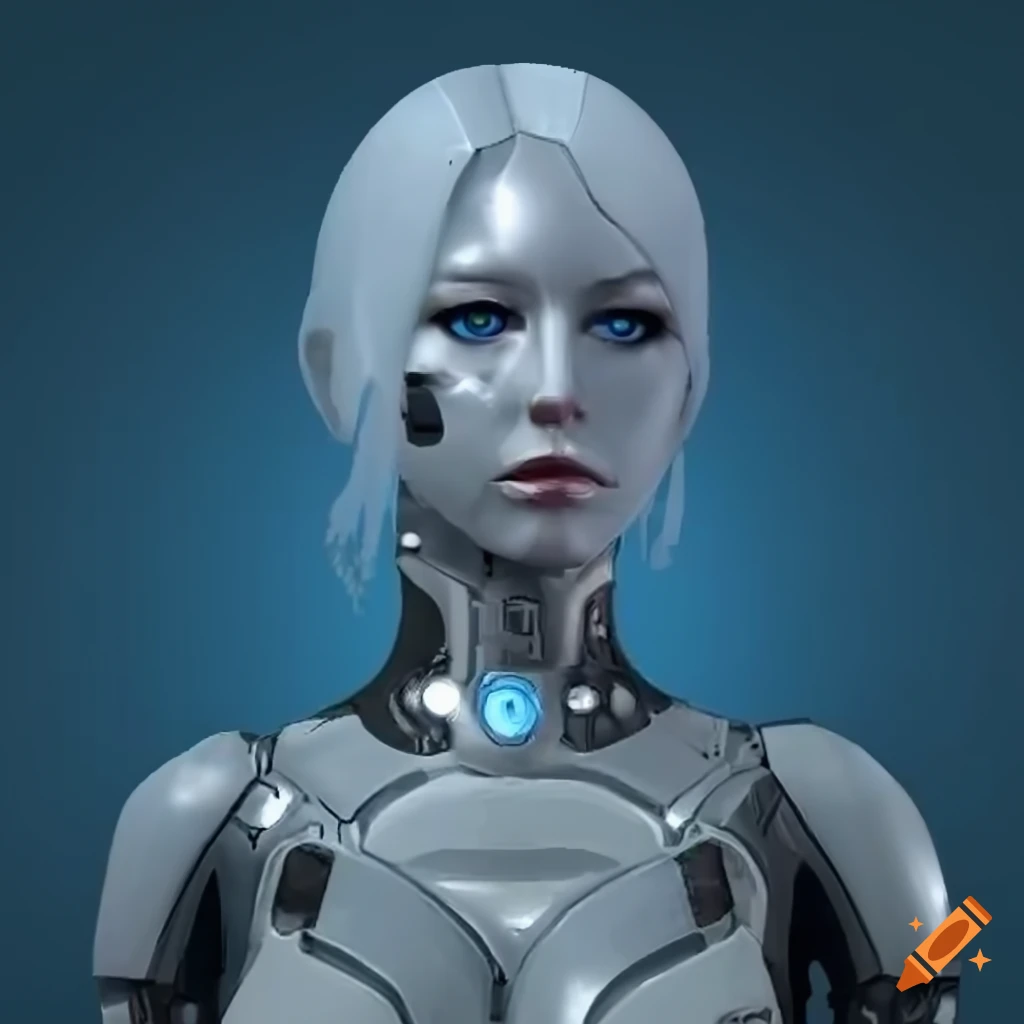 abstract representation of a segmented female android