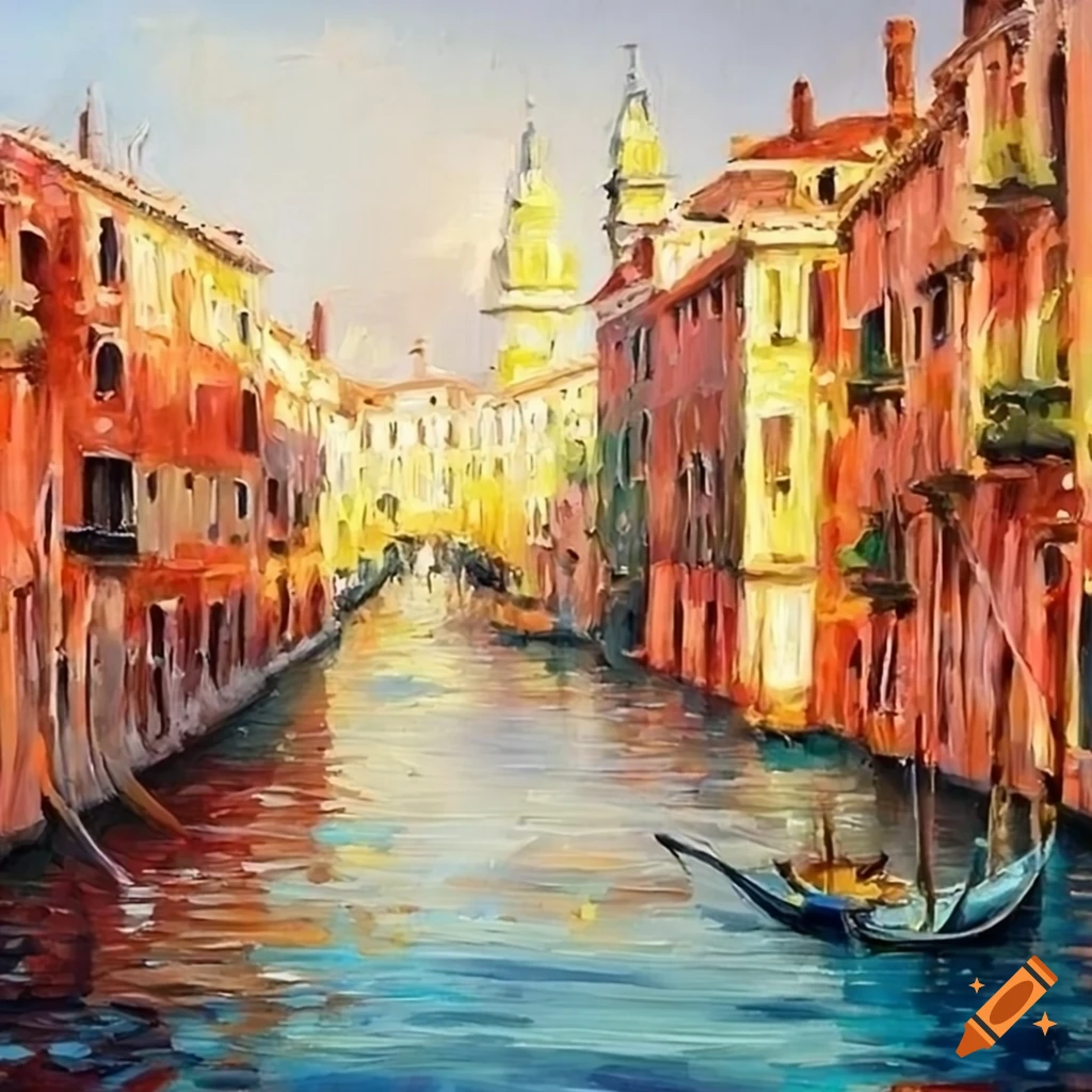 oil painting of Venice in the spring