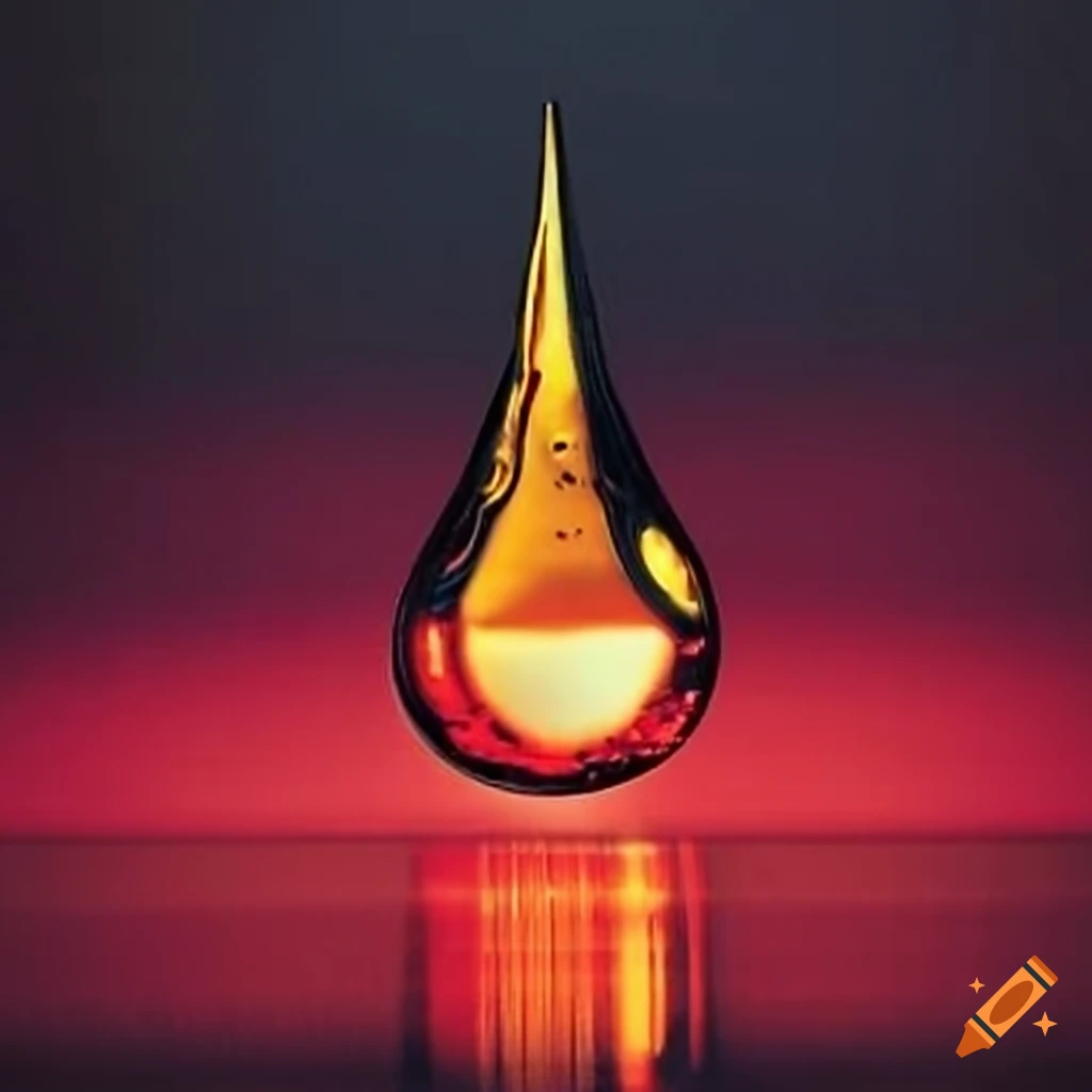 macro photograph of a single drop of oil