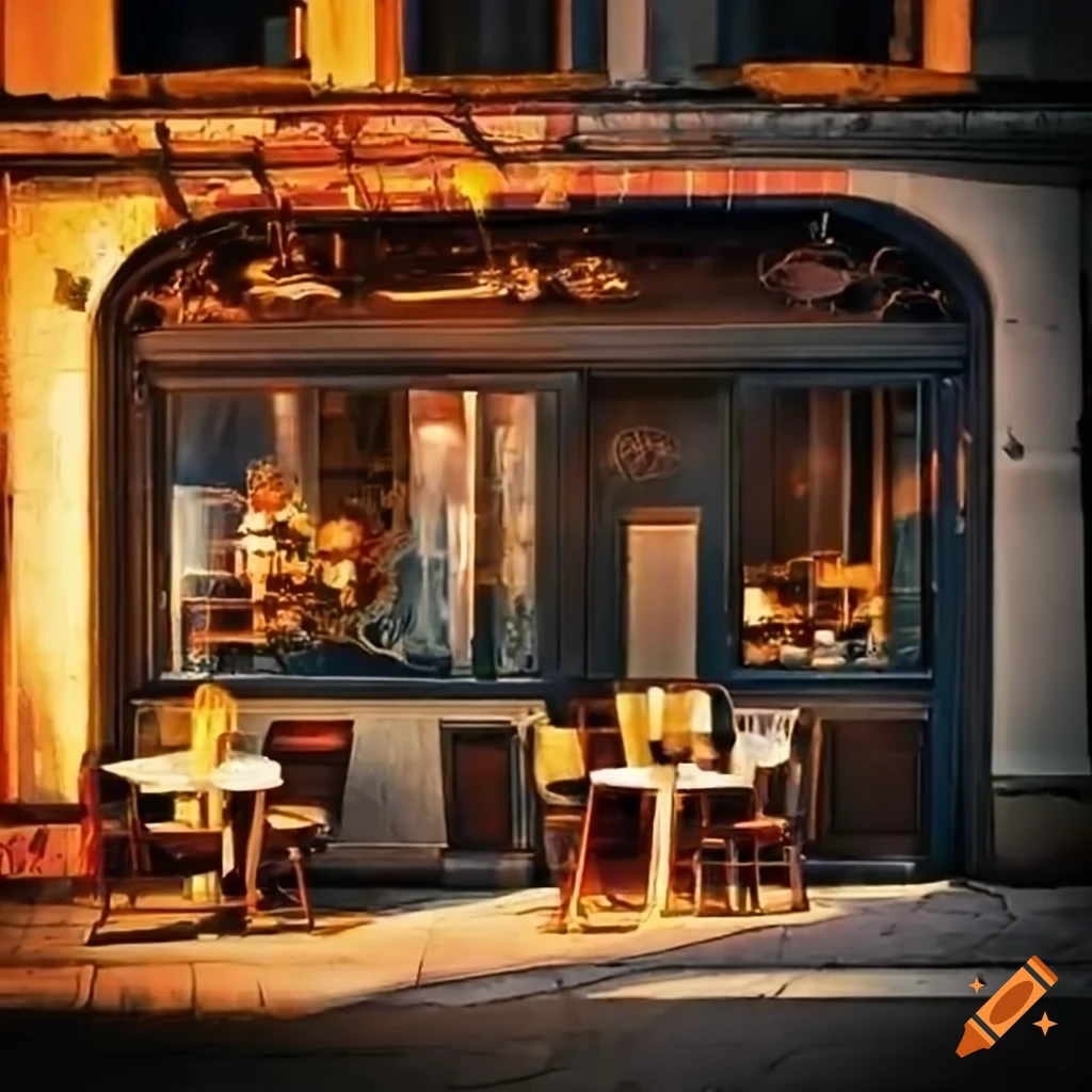 front view of a bistro with outdoor terrace