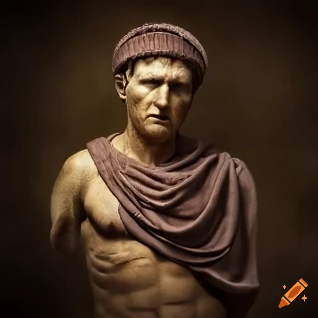 portrait of a Roman soldier in war