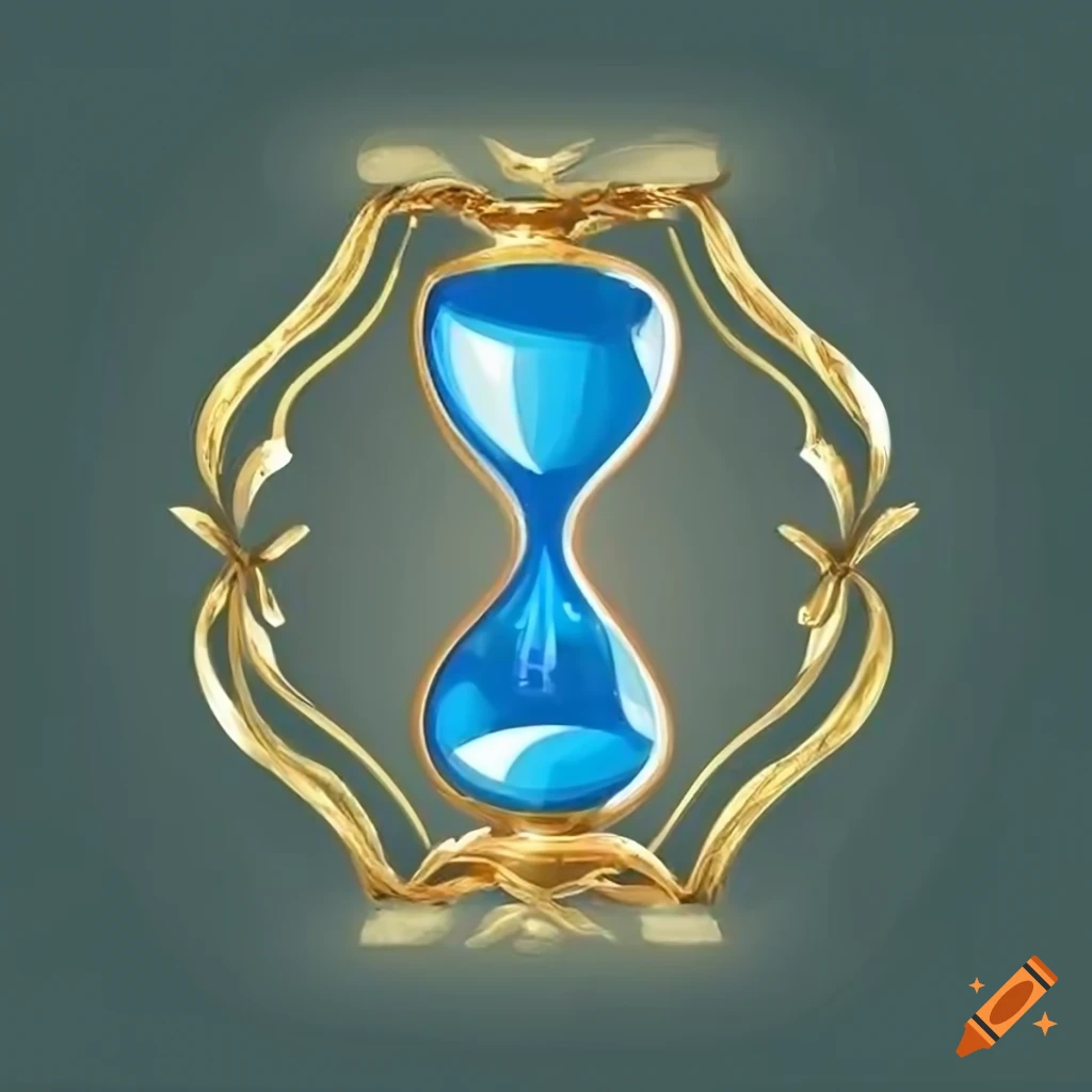 fantasy game icon with blue sand and gold frame