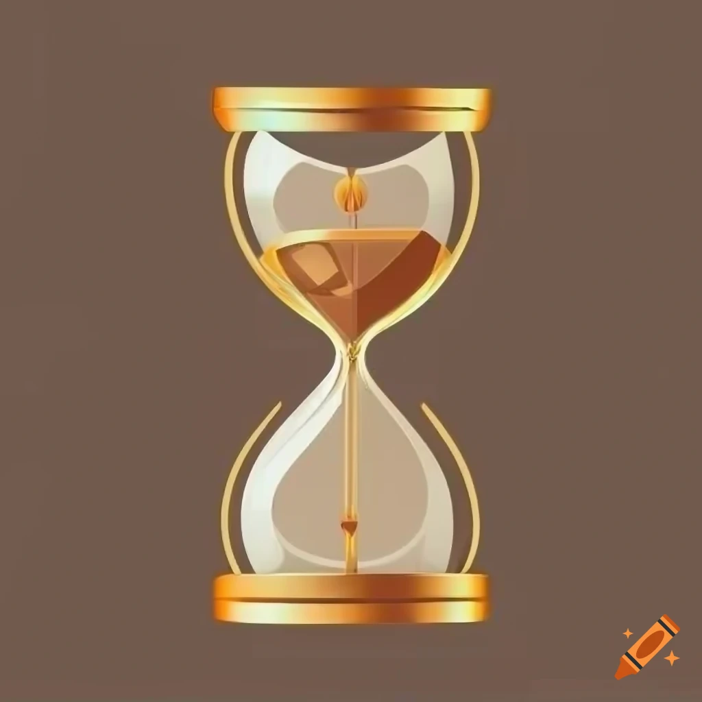 hourglass game icon in gold and brown