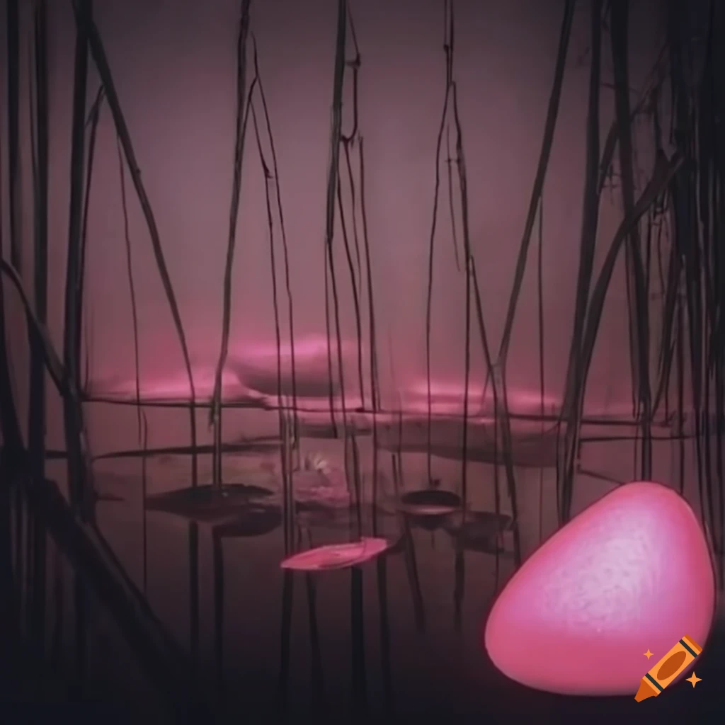 sci-fi scene in a bamboo forest