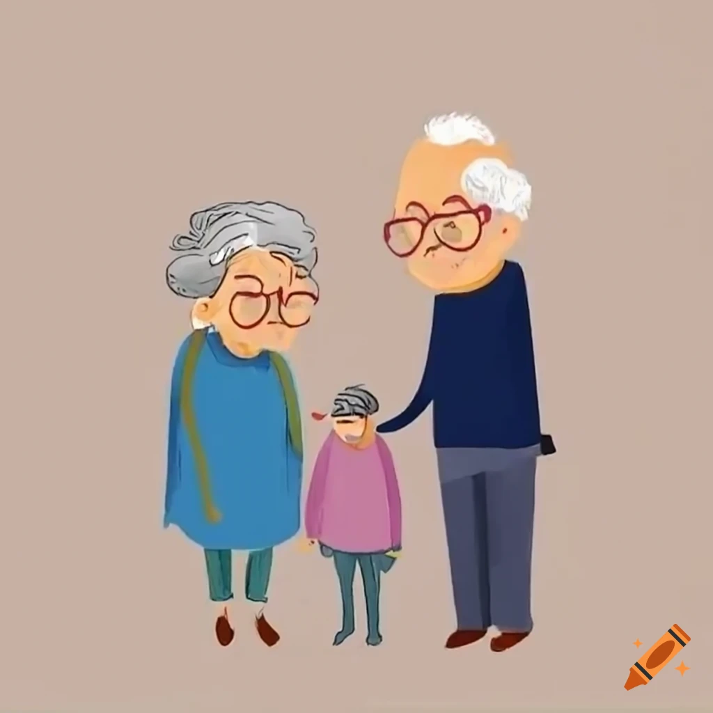 Grandfather and grandmother lovely couple cartoon Vector Image