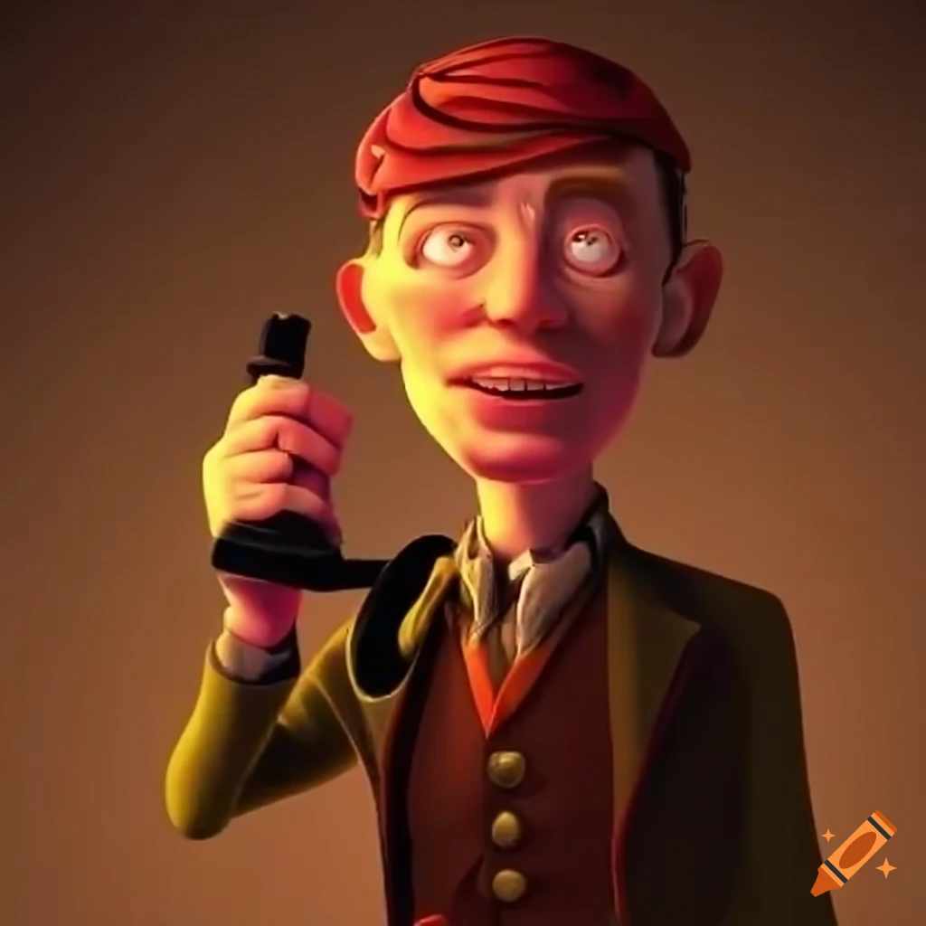 animation of a Scottish man smoking a pipe