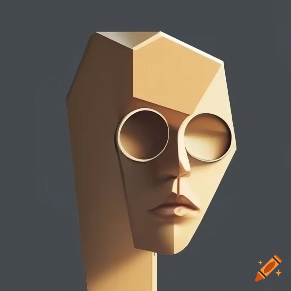 minimalist cubist portrait of a man