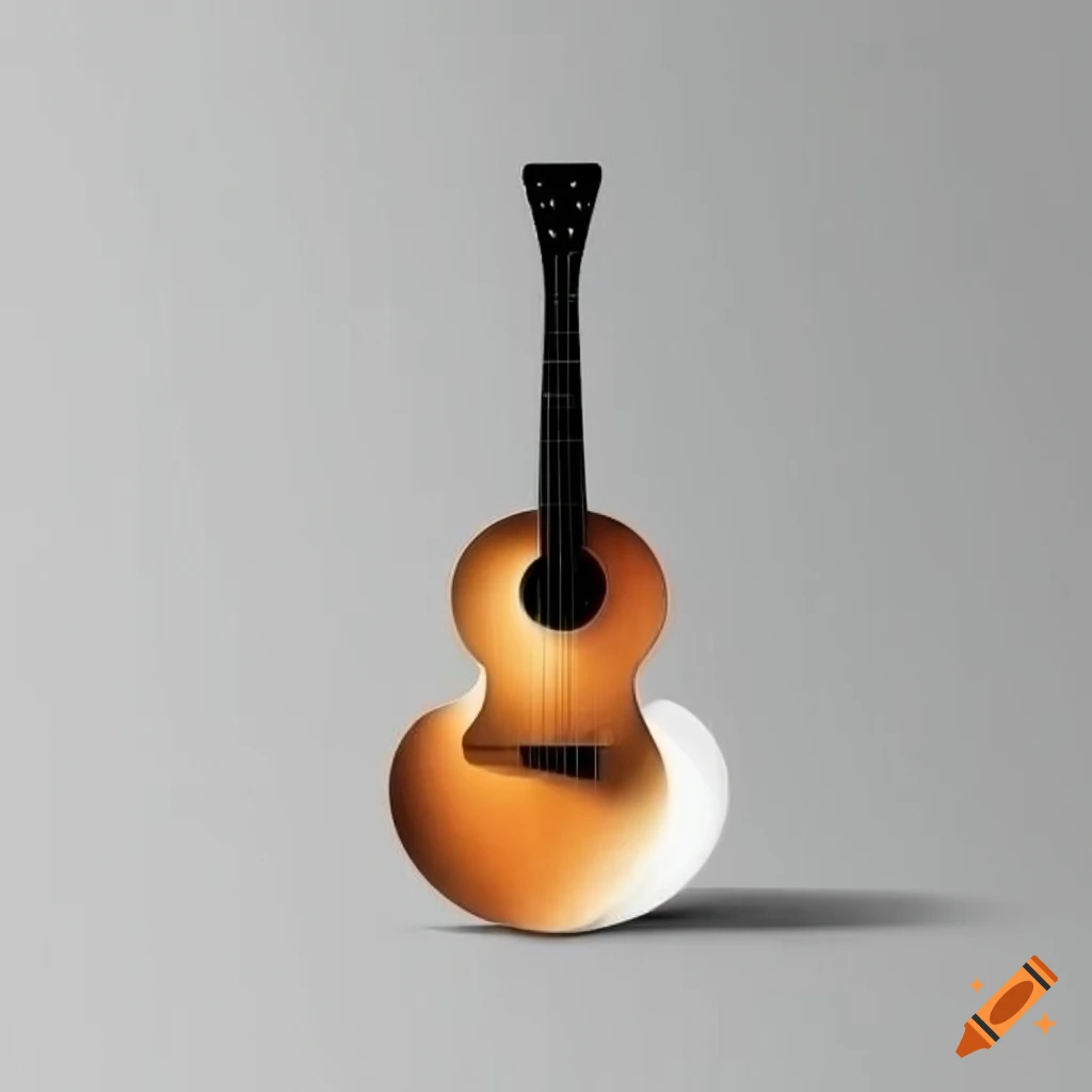 cubist minimalist music instrument on white background