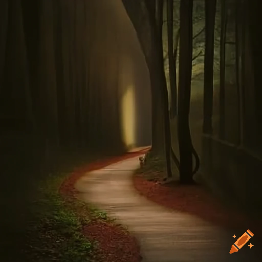 curving path through a scenic landscape