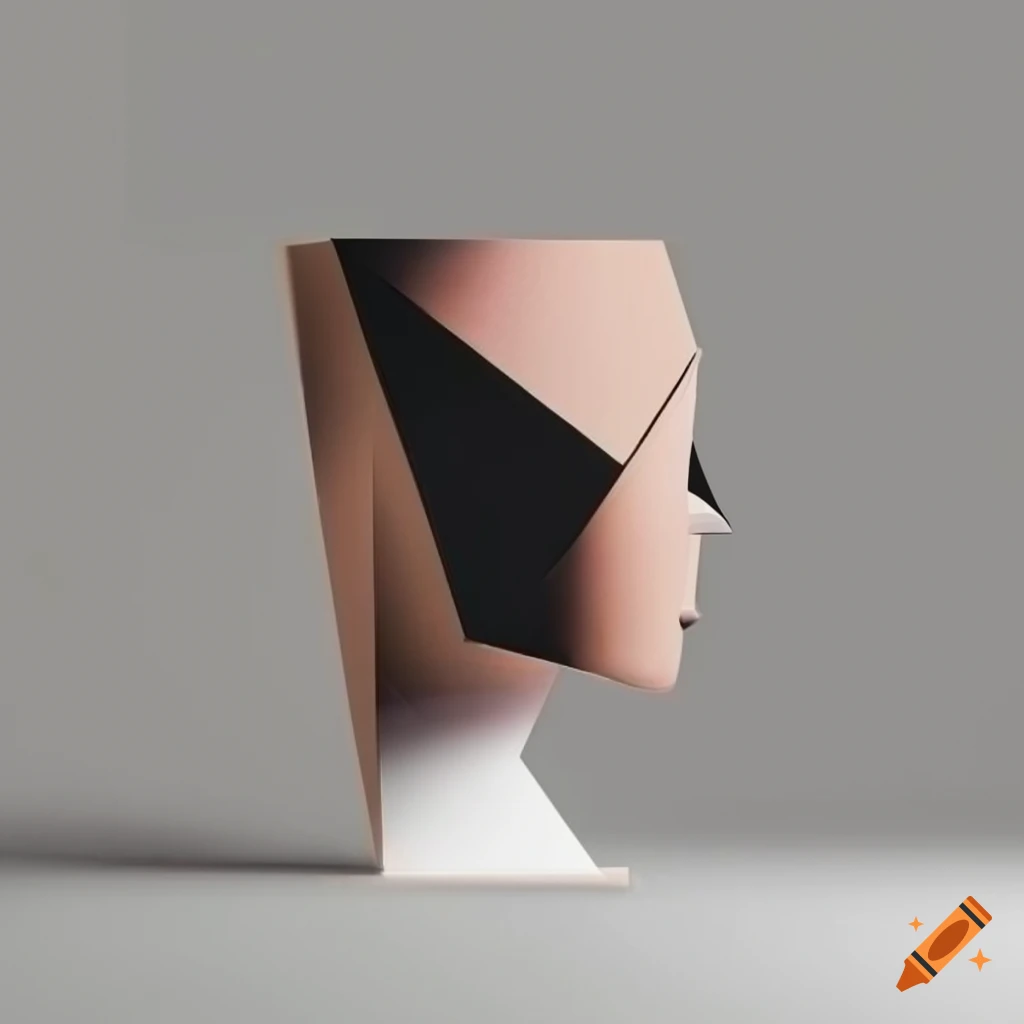 minimalist cubist head artwork
