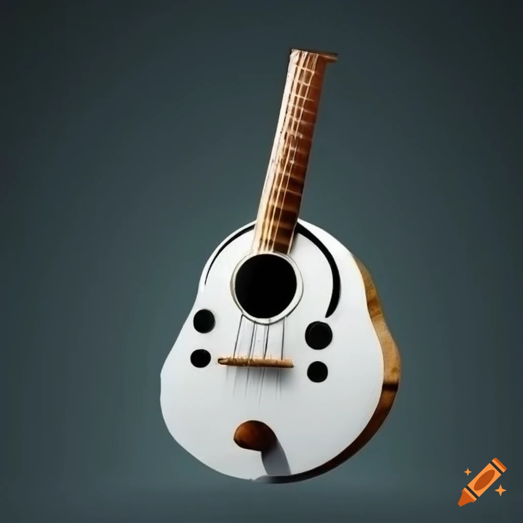 minimalist cubist instrument on white background