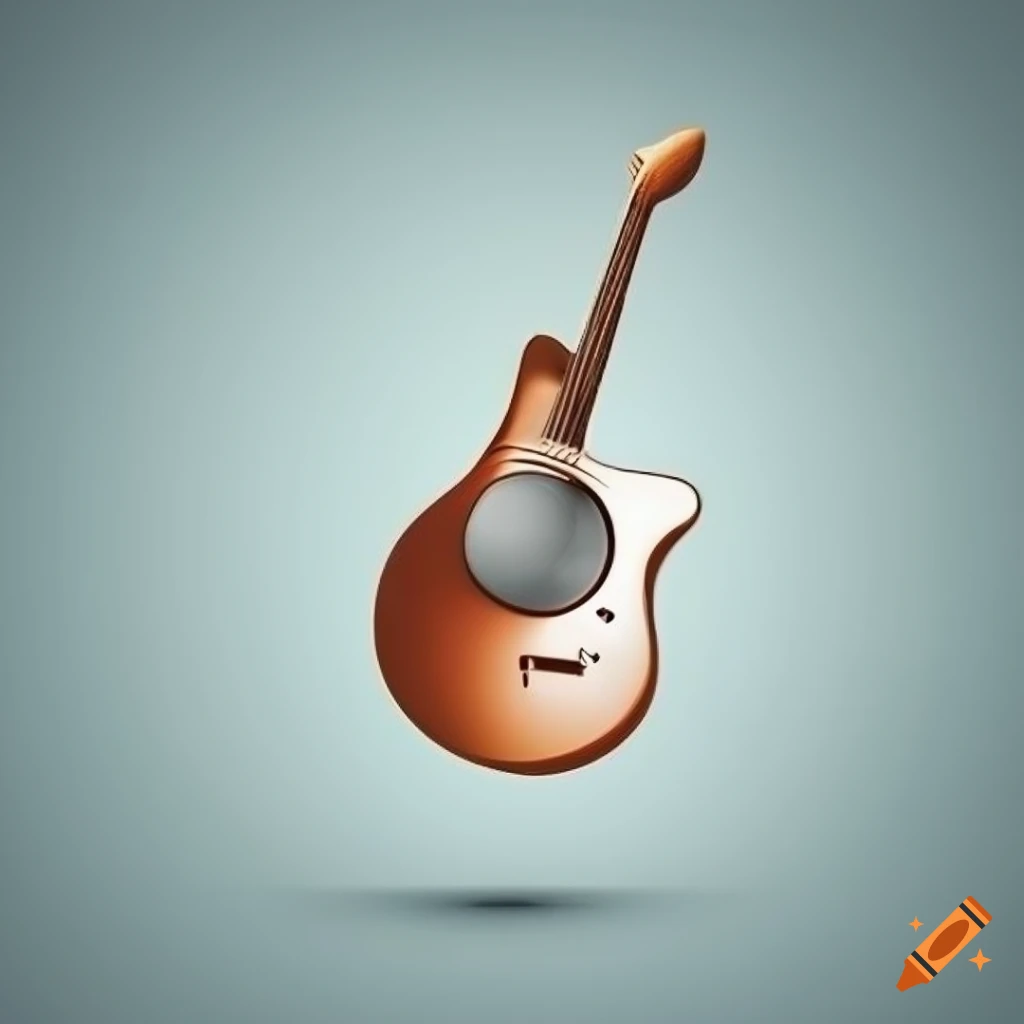 cubist minimalist music instrument on white background