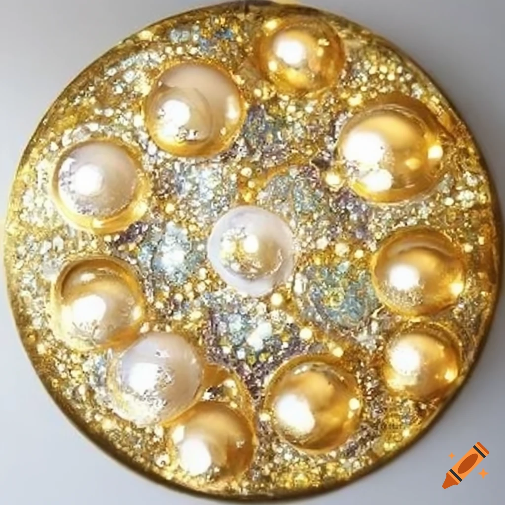surreal golden orbs with ornaments and rubies