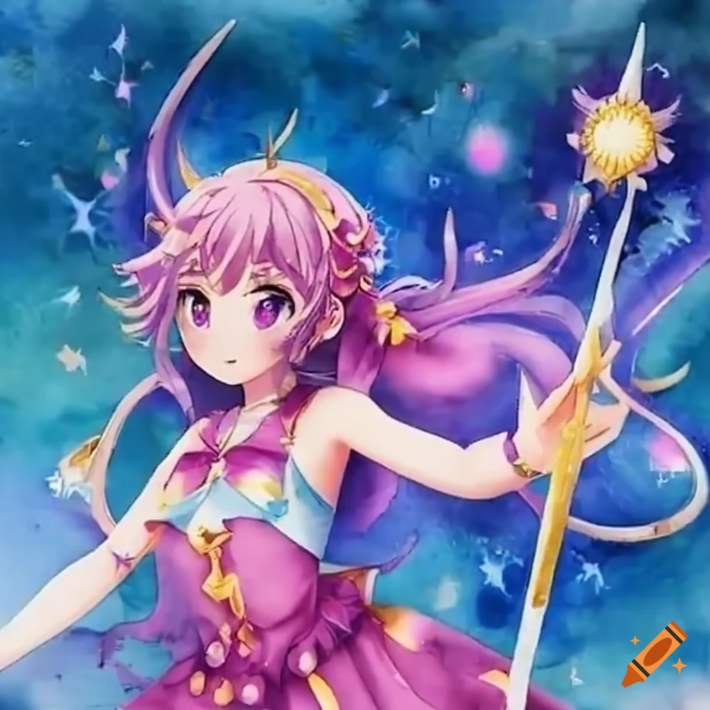 image of a girl transforming into a magical girl