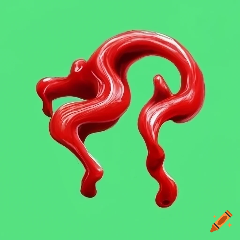 red melting slime tendril on green screen