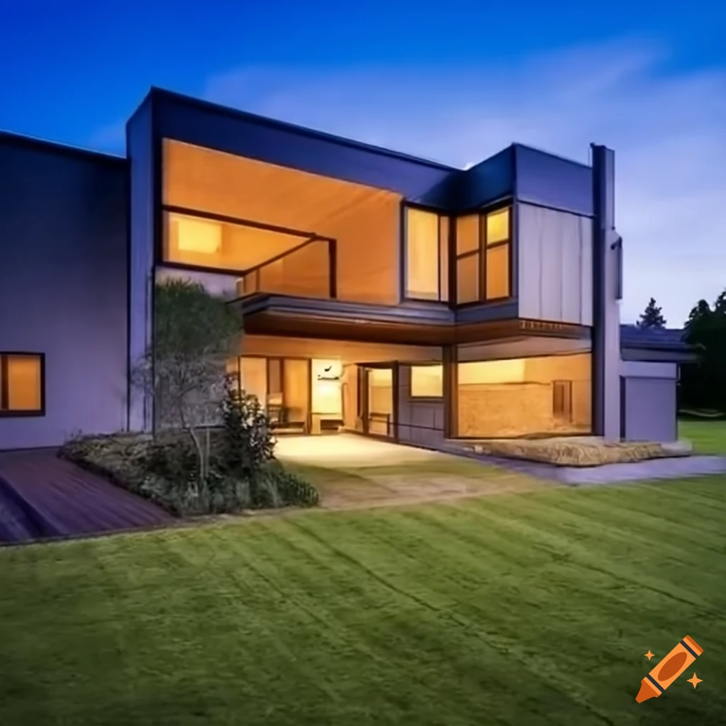 perspective view of a modern family house