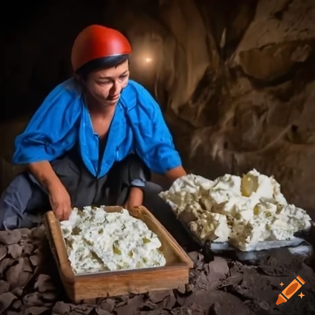 image of feta cheese being harvested