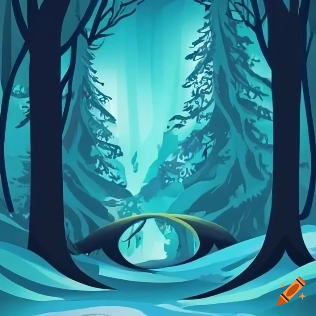 aurora borealis in a forest