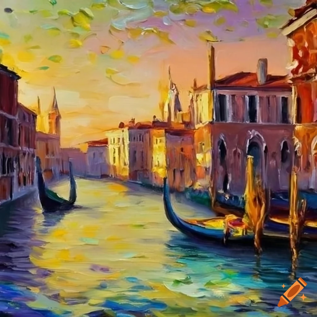 oil painting of Venice in the spring