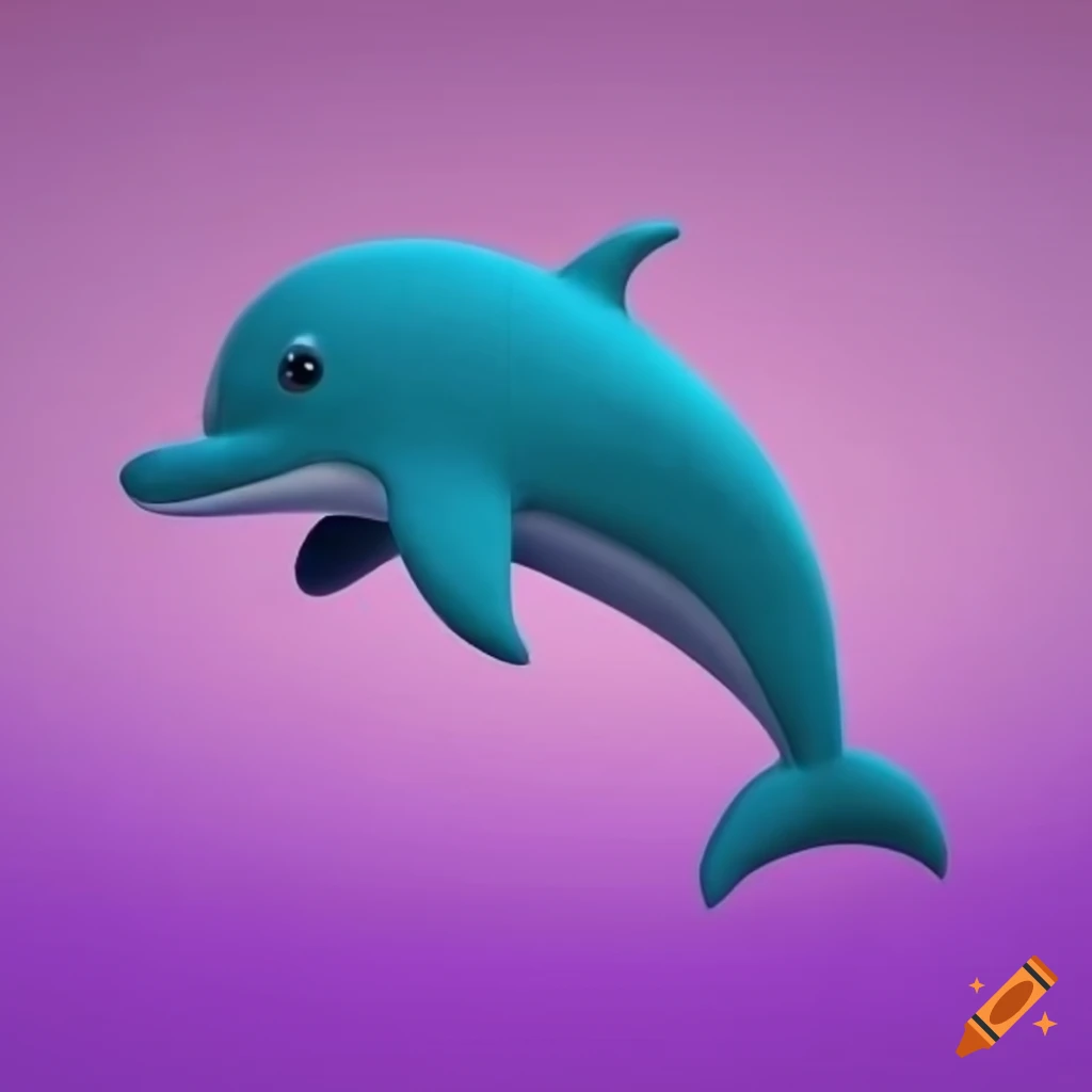 cute 3D cartoon dolphin