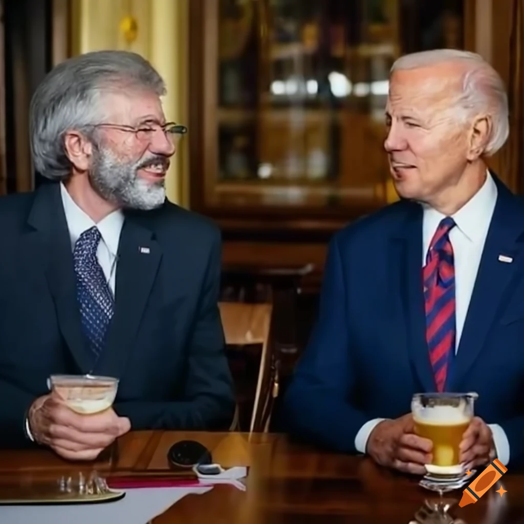 Joe Biden and Gerry Adams enjoying a pint together