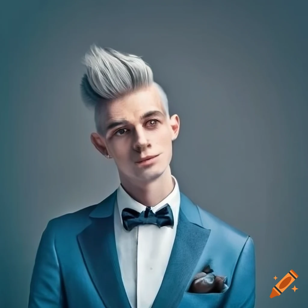 portrait of a stylish man in a blue suit