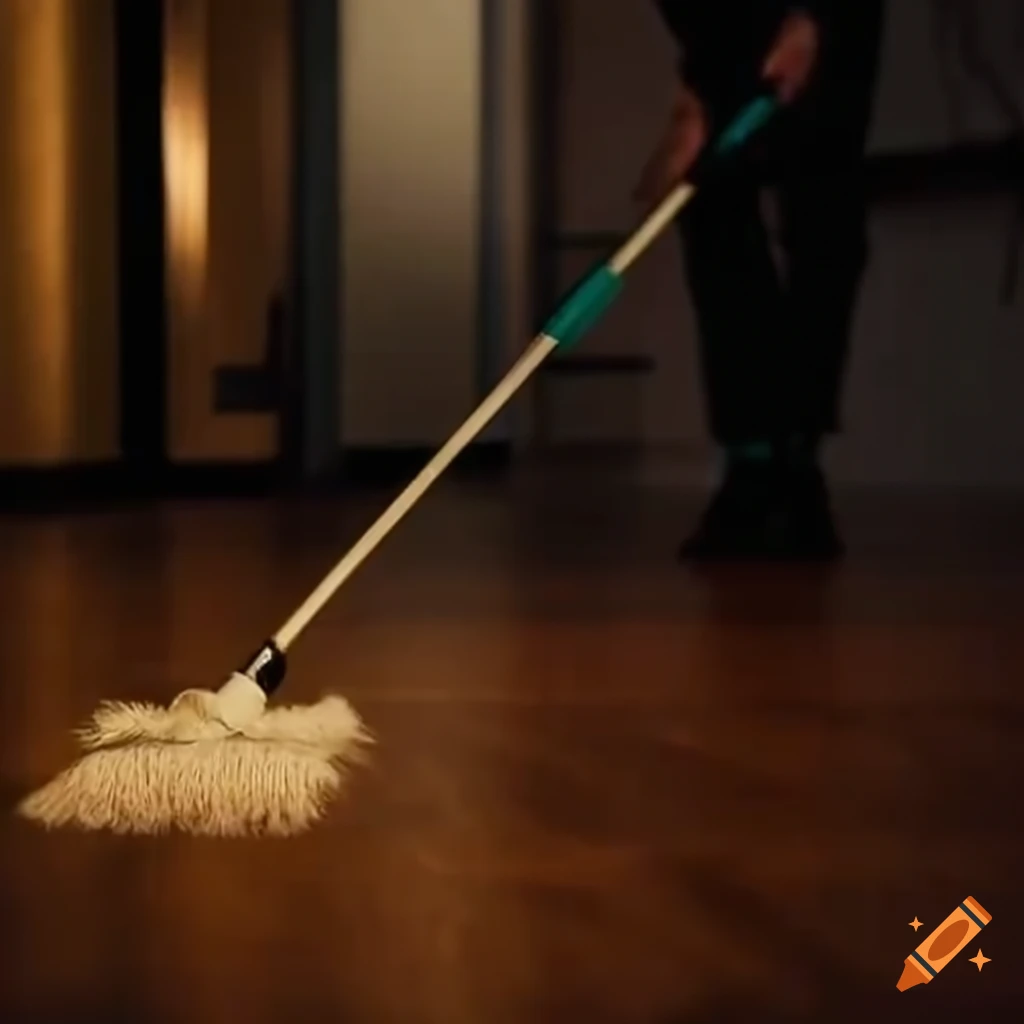 person mopping the floor