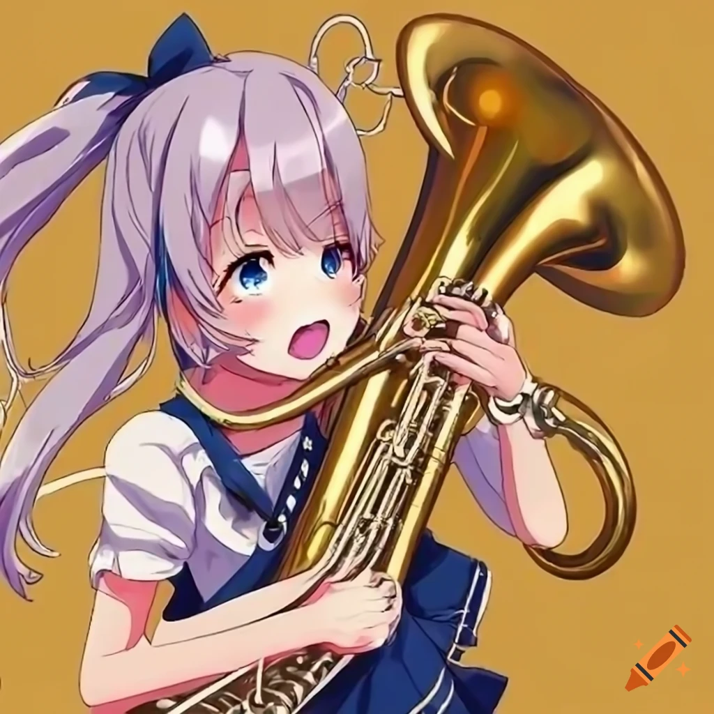 anime girl playing the tuba