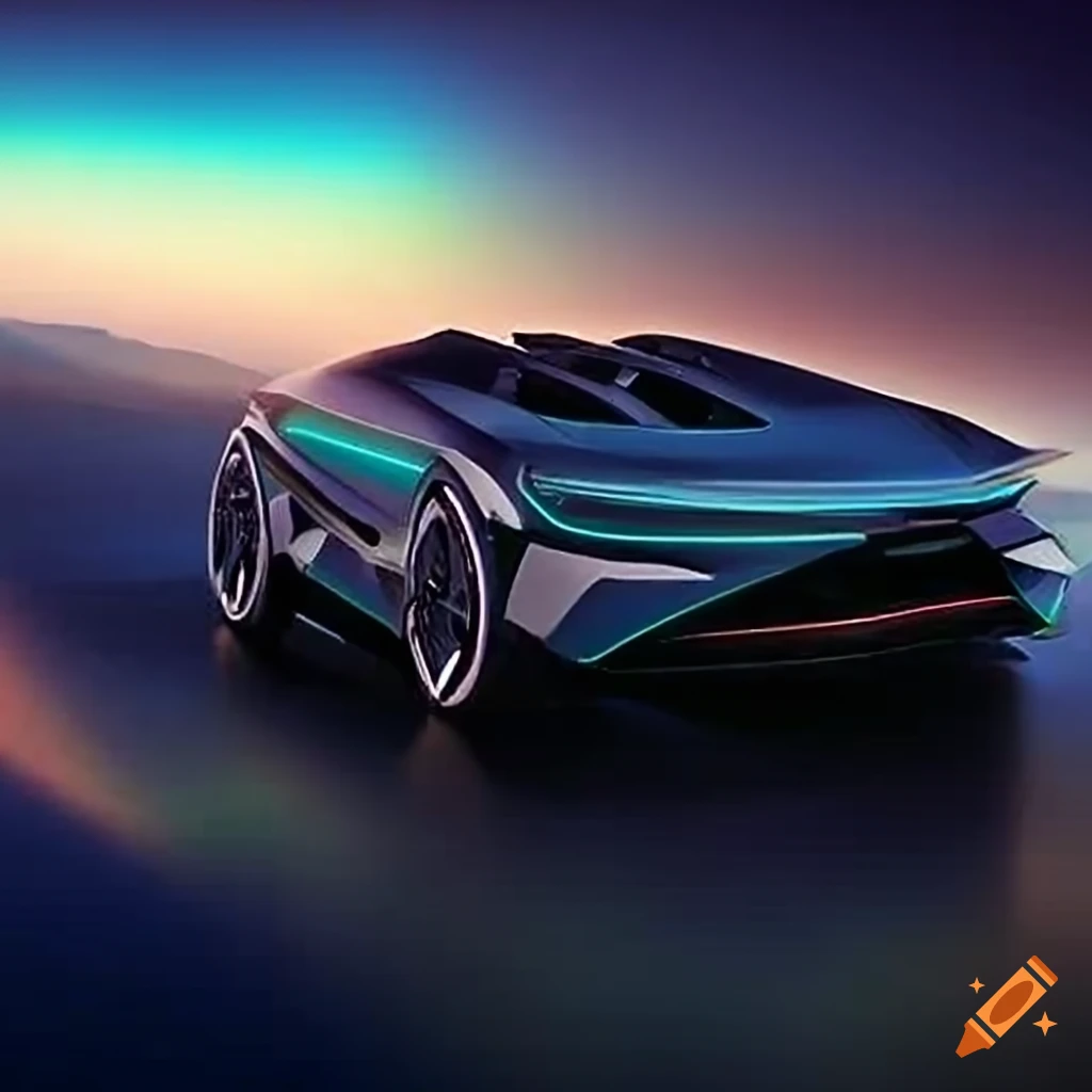 futuristic concept car with innovative technology