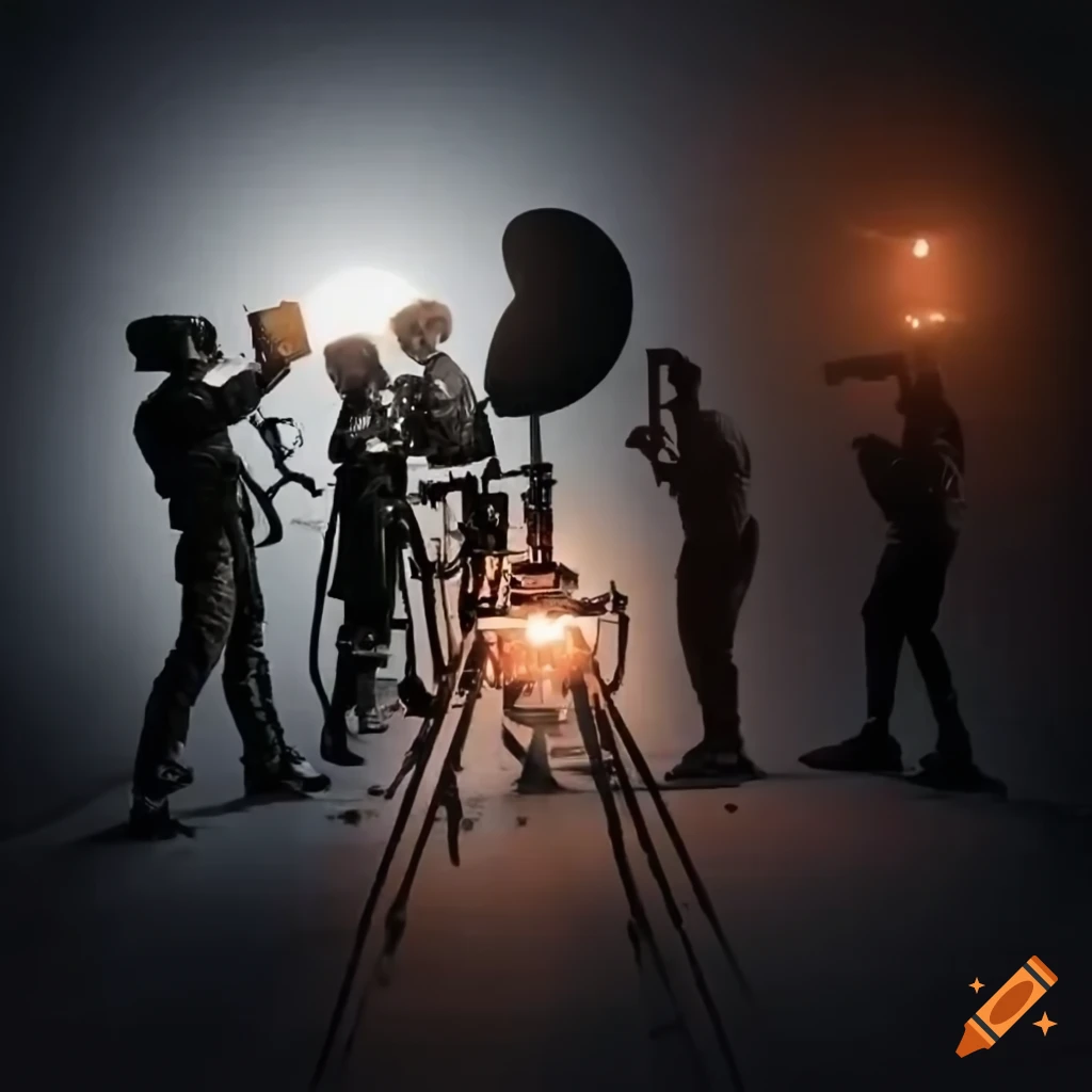 photography crew using a reflector