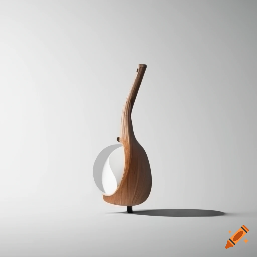 minimalist cubist ethnic instrument on white background