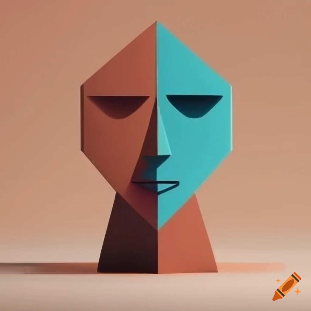 cubist minimalist head sculpture