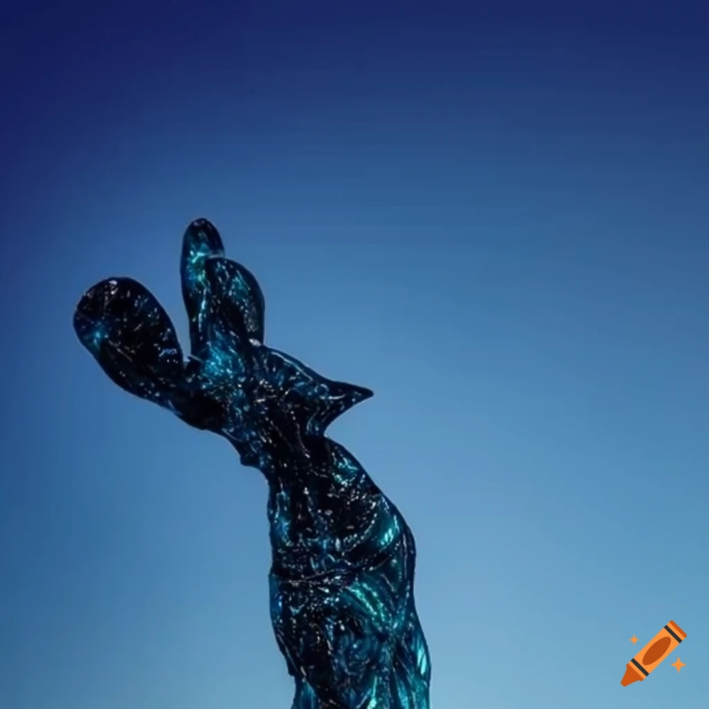 metallic sculpture of the word JOY in an empty landscape
